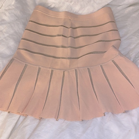 Ronny Kobo Flared Pink Mini Knit Skirt - Picture 1 of 5